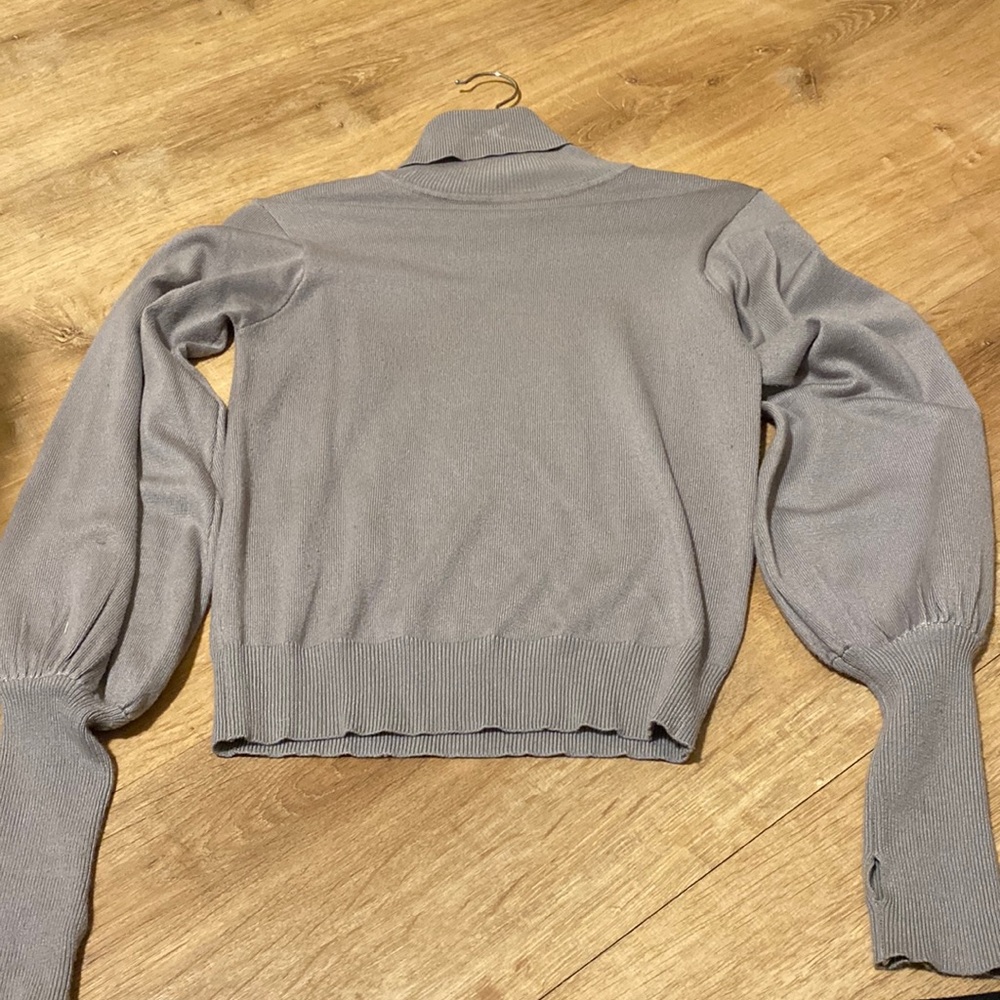 Misguided cropped turtle neck with balloon sleeves